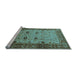 Sideview of Machine Washable Oriental Light Blue Traditional Rug, wshurb631lblu