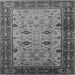 Square Machine Washable Oriental Gray Traditional Rug, wshurb631gry