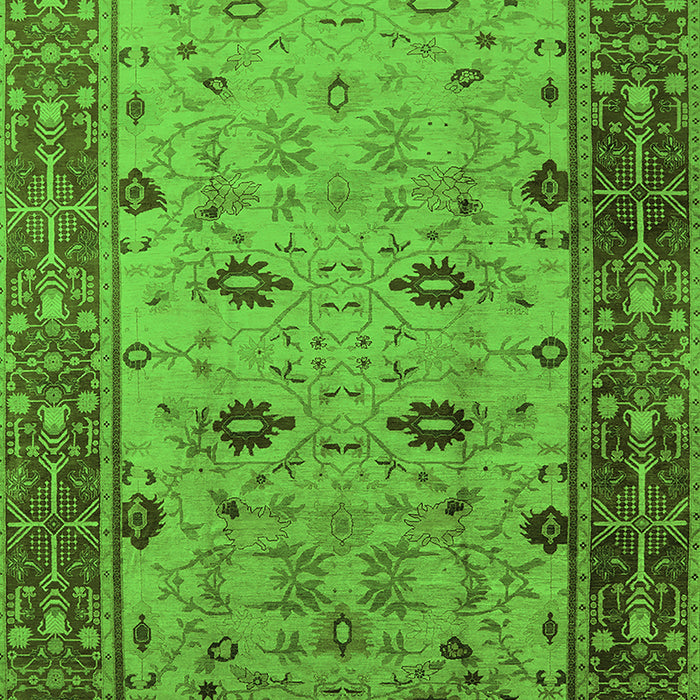 Machine Washable Oriental Green Traditional Area Rugs, wshurb631grn