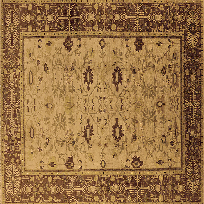 Square Oriental Brown Traditional Rug, urb631brn