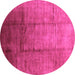 Round Oriental Pink Industrial Rug, urb632pnk