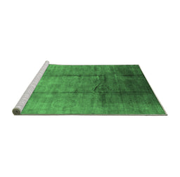 Sideview of Machine Washable Oriental Emerald Green Industrial Area Rugs, wshurb632emgrn