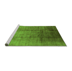 Sideview of Machine Washable Oriental Green Industrial Area Rugs, wshurb632grn