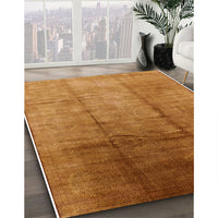 Mid-Century Modern Mahogany Brown Oriental Rug, urb632