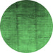 Round Oriental Emerald Green Industrial Rug, urb632emgrn