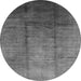 Round Machine Washable Oriental Gray Industrial Rug, wshurb632gry