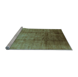 Sideview of Machine Washable Oriental Light Blue Industrial Rug, wshurb632lblu