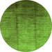 Round Oriental Green Industrial Rug, urb632grn