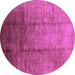 Round Oriental Purple Industrial Rug, urb632pur