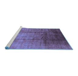 Sideview of Machine Washable Oriental Blue Industrial Rug, wshurb632blu