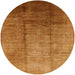 Round Mid-Century Modern Mahogany Brown Oriental Rug, urb632