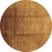 Round Oriental Brown Industrial Rug, urb632brn