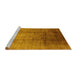 Sideview of Machine Washable Oriental Yellow Industrial Rug, wshurb632yw