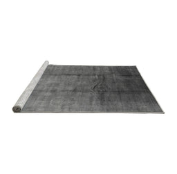 Sideview of Machine Washable Oriental Gray Industrial Rug, wshurb632gry