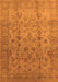 Machine Washable Oriental Orange Traditional Area Rugs, wshurb633org