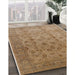 Machine Washable Industrial Modern Light Brown Rug in a Family Room, wshurb633