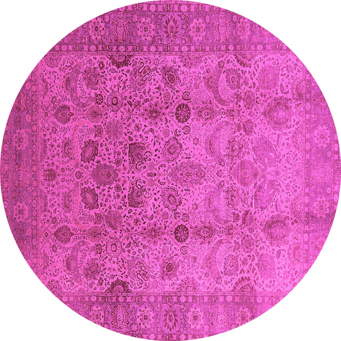 Round Oriental Pink Traditional Rug, urb633pnk