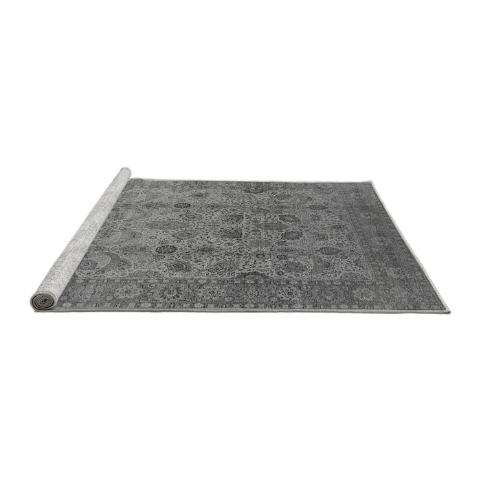 Sideview of Machine Washable Oriental Gray Traditional Rug, wshurb633gry