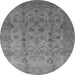 Round Oriental Gray Traditional Rug, urb633gry