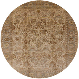 Round Machine Washable Industrial Modern Light Brown Rug, wshurb633