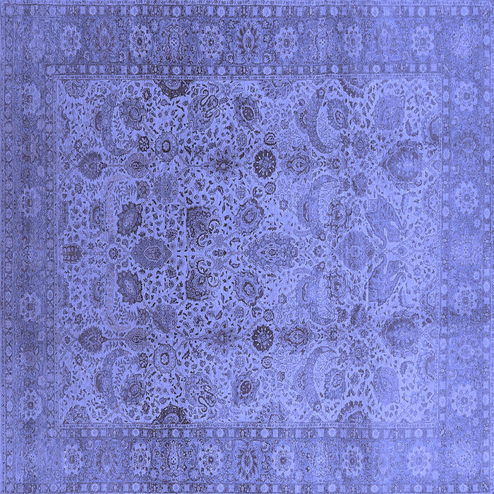 Square Oriental Blue Traditional Rug, urb633blu