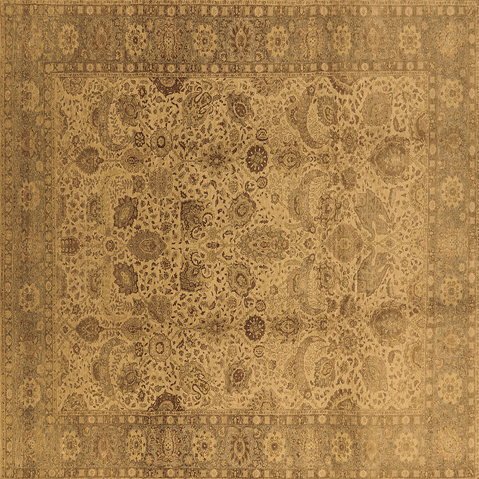 Square Machine Washable Oriental Brown Traditional Rug, wshurb633brn