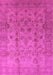 Machine Washable Oriental Pink Traditional Rug, wshurb633pnk