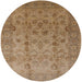 Round Mid-Century Modern Light Brown Oriental Rug, urb633