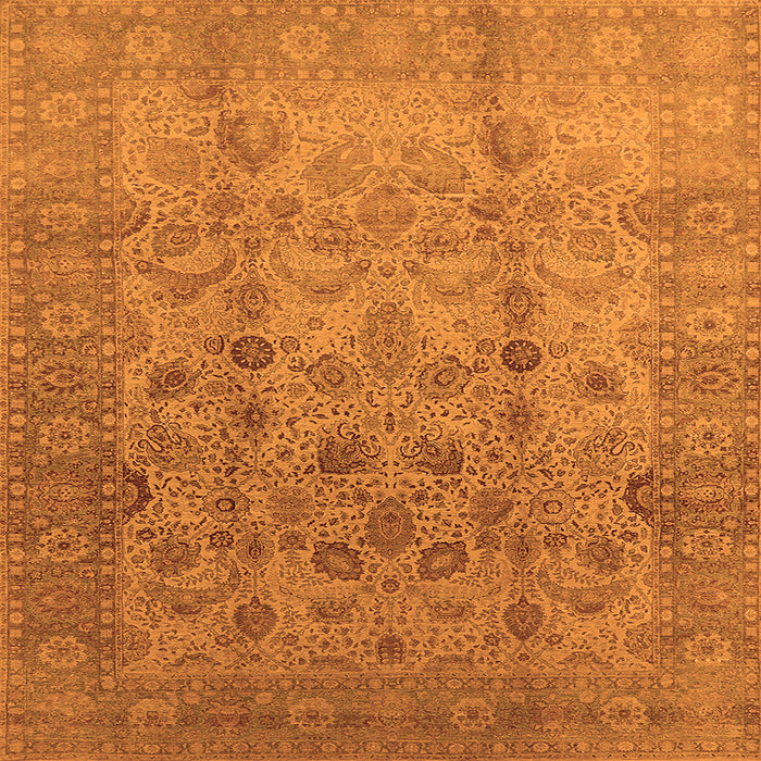 Square Oriental Orange Traditional Rug, urb633org