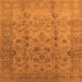 Square Oriental Orange Traditional Rug, urb633org