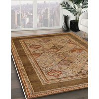 Mid-Century Modern Brown Oriental Rug, urb634