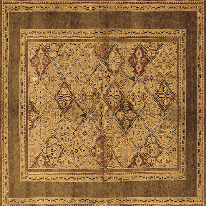Square Oriental Brown Industrial Rug, urb634brn