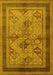 Machine Washable Oriental Yellow Industrial Rug, wshurb634yw