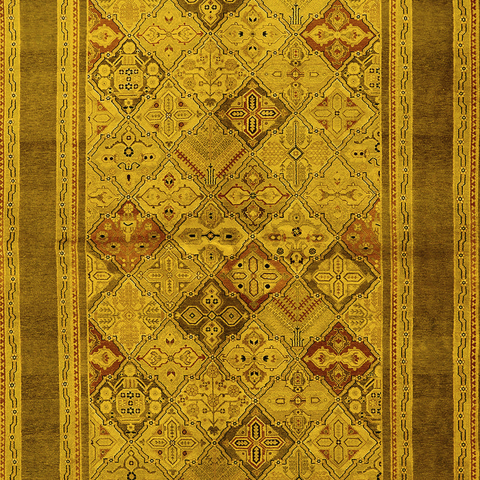Machine Washable Oriental Yellow Industrial Rug, wshurb634yw