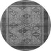 Round Oriental Gray Industrial Rug, urb634gry