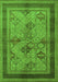 Machine Washable Oriental Green Industrial Area Rugs, wshurb634grn