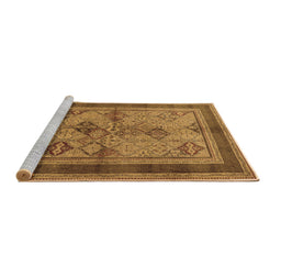Sideview of Machine Washable Oriental Brown Industrial Rug, wshurb634brn