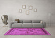 Machine Washable Oriental Purple Industrial Area Rugs in a Living Room, wshurb634pur