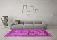 Machine Washable Oriental Purple Industrial Rug, wshurb634pur