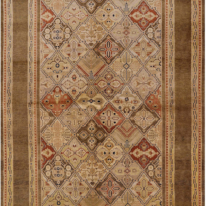 Mid-Century Modern Brown Oriental Rug, urb634