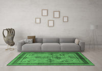 Machine Washable Oriental Emerald Green Industrial Rug, wshurb634emgrn