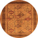 Round Oriental Orange Industrial Rug, urb634org