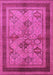 Machine Washable Oriental Pink Industrial Rug, wshurb634pnk