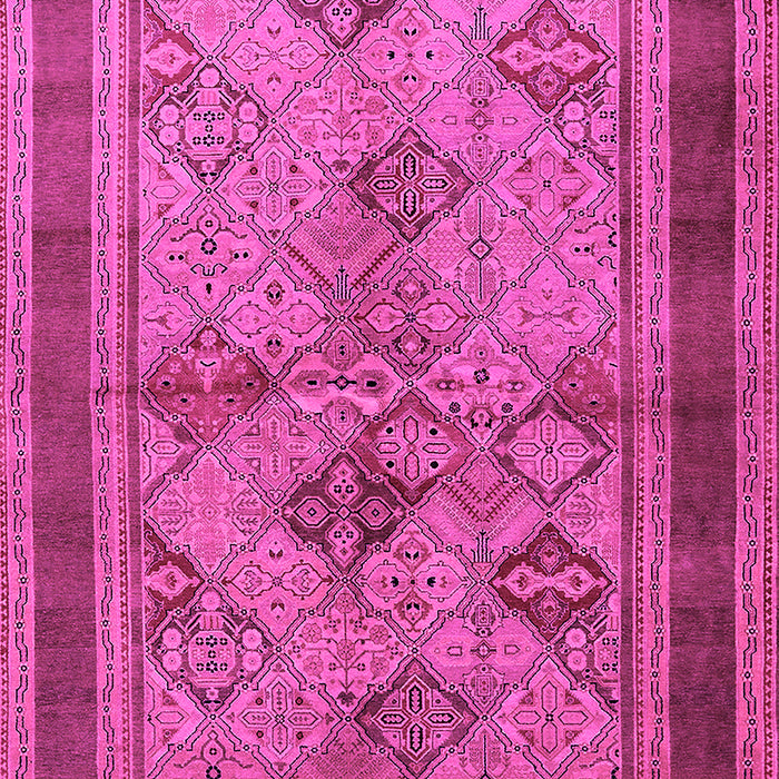 Machine Washable Oriental Pink Industrial Rug, wshurb634pnk