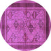 Round Oriental Purple Industrial Rug, urb634pur