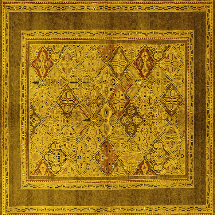 Square Oriental Yellow Industrial Rug, urb634yw