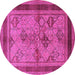 Round Oriental Pink Industrial Rug, urb634pnk