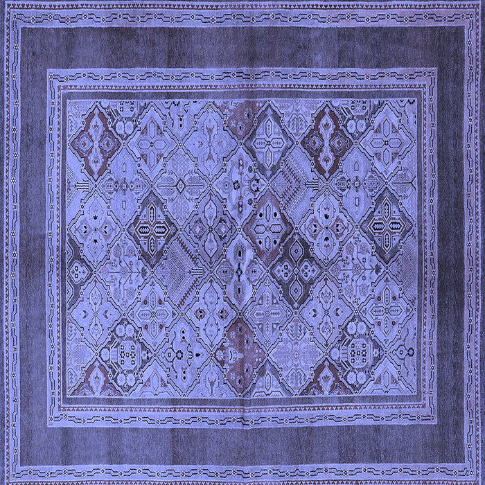 Square Oriental Blue Industrial Rug, urb634blu