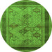 Round Oriental Green Industrial Rug, urb634grn