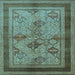 Square Oriental Light Blue Industrial Rug, urb634lblu